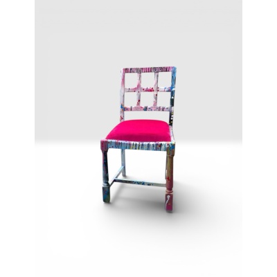 Pink Statement Chair UK – Hand Painted Solid Oak Luxury Accent Chair