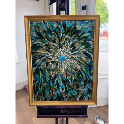 Amazon Moonflower - Contemporary 3D Collage Artwork