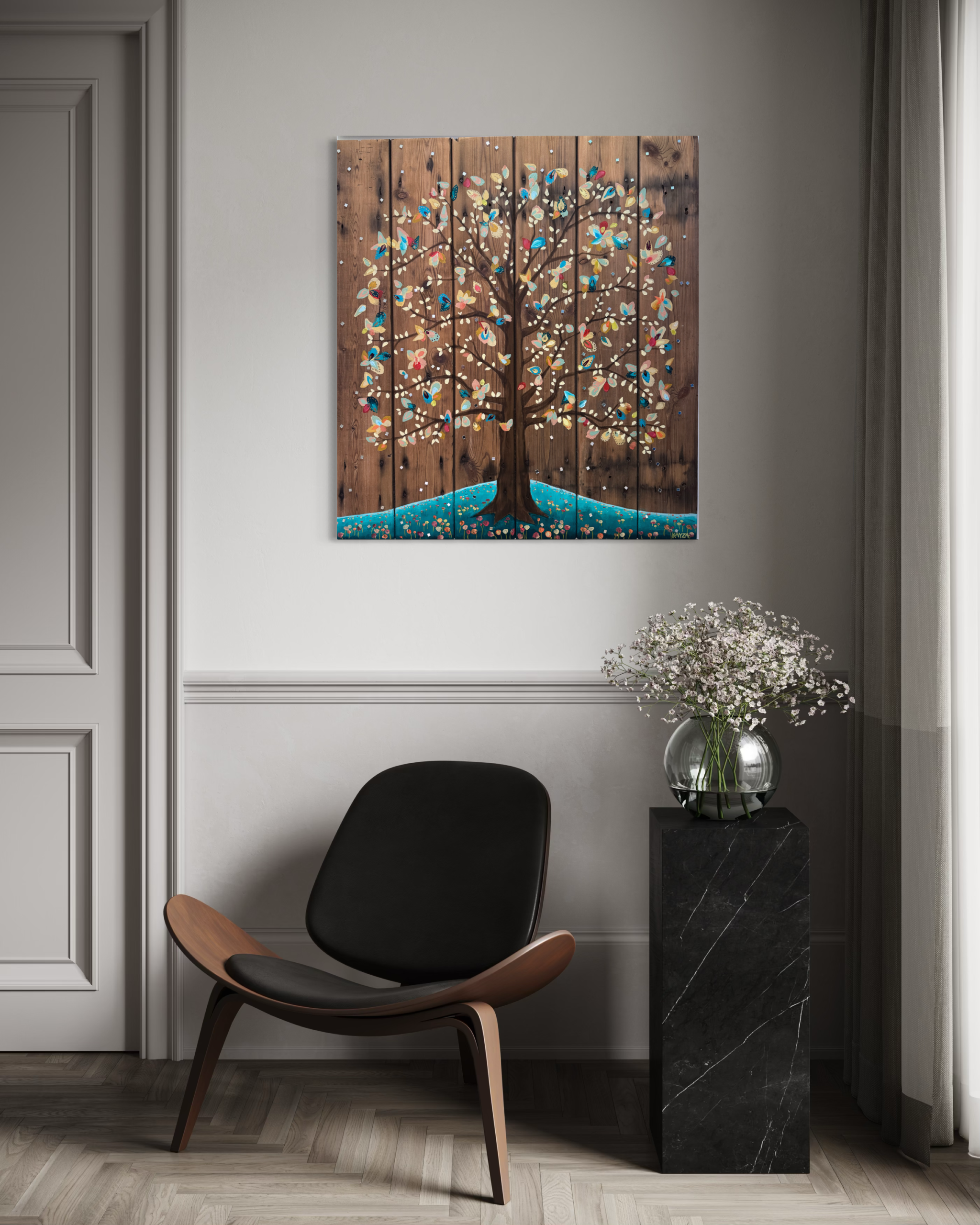 Tree of Life on Reclaimed Dock Wood - Image 3