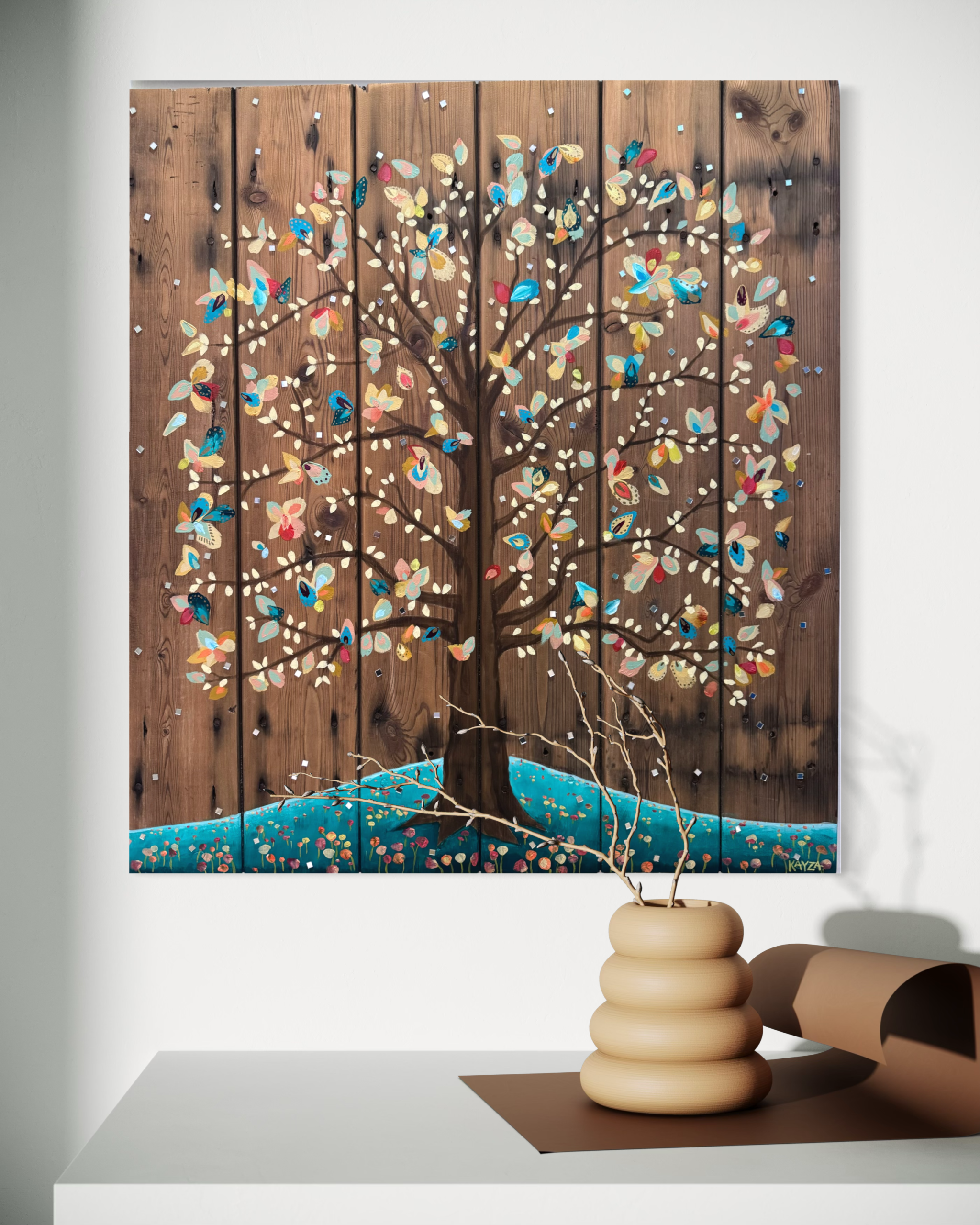 Tree of Life on Reclaimed Dock Wood